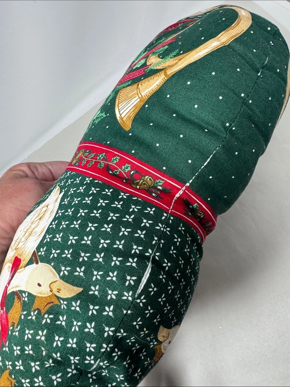 HANDMADE GOOSE CHRISTMAS WREATH FABRIC HOLIDAY NEEDS REPAIR VINTAGE COTTAGECORE
